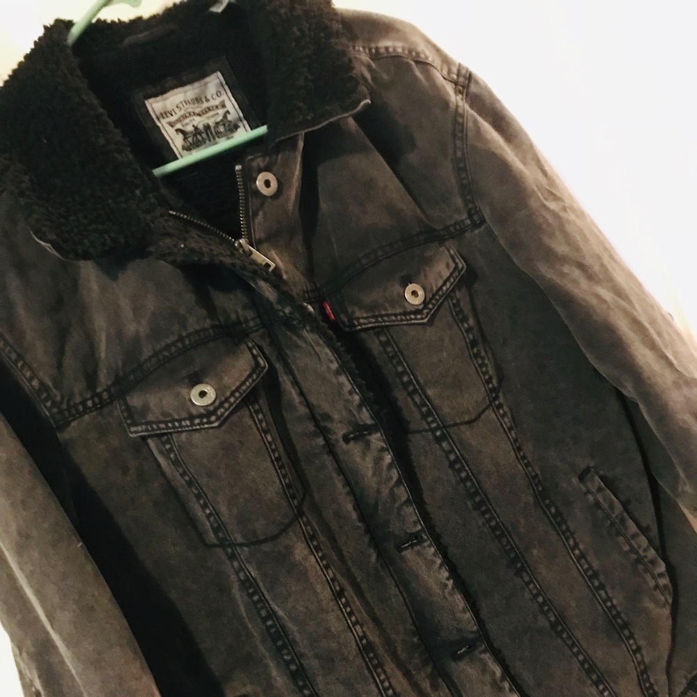 Faux Fur Lined Denim Coat